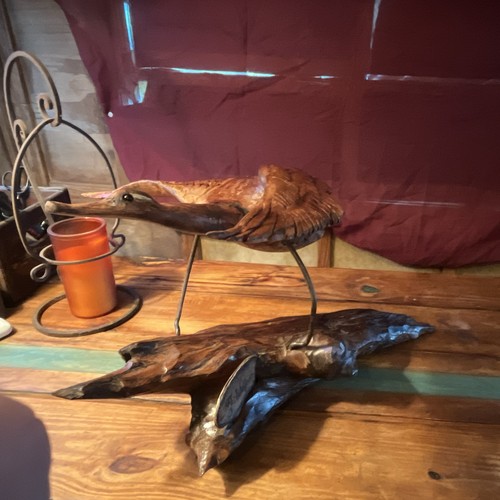 Hand carved wooden - duck., makes